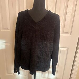 I.N.C international concerts Women's Black V-Neck Sweater